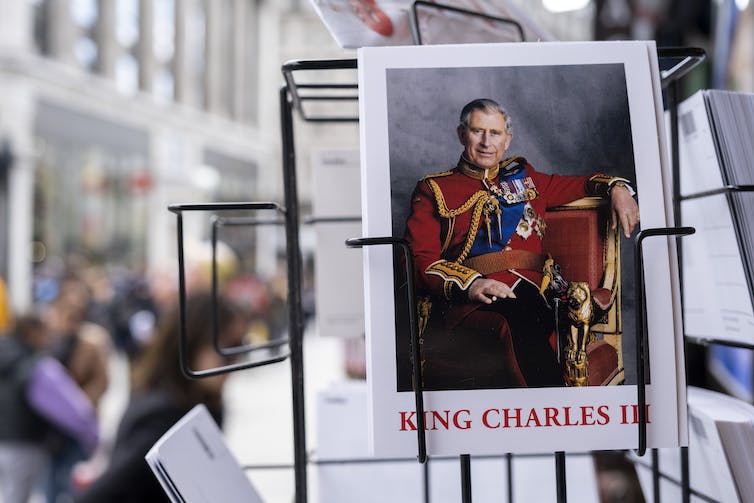 A postcard of King Charles III.