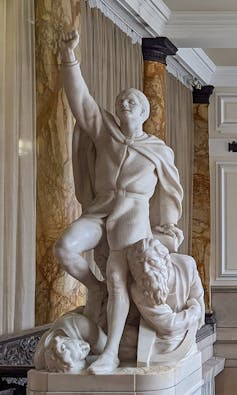 The statue of Llywelyn in Cardiff City Hall.